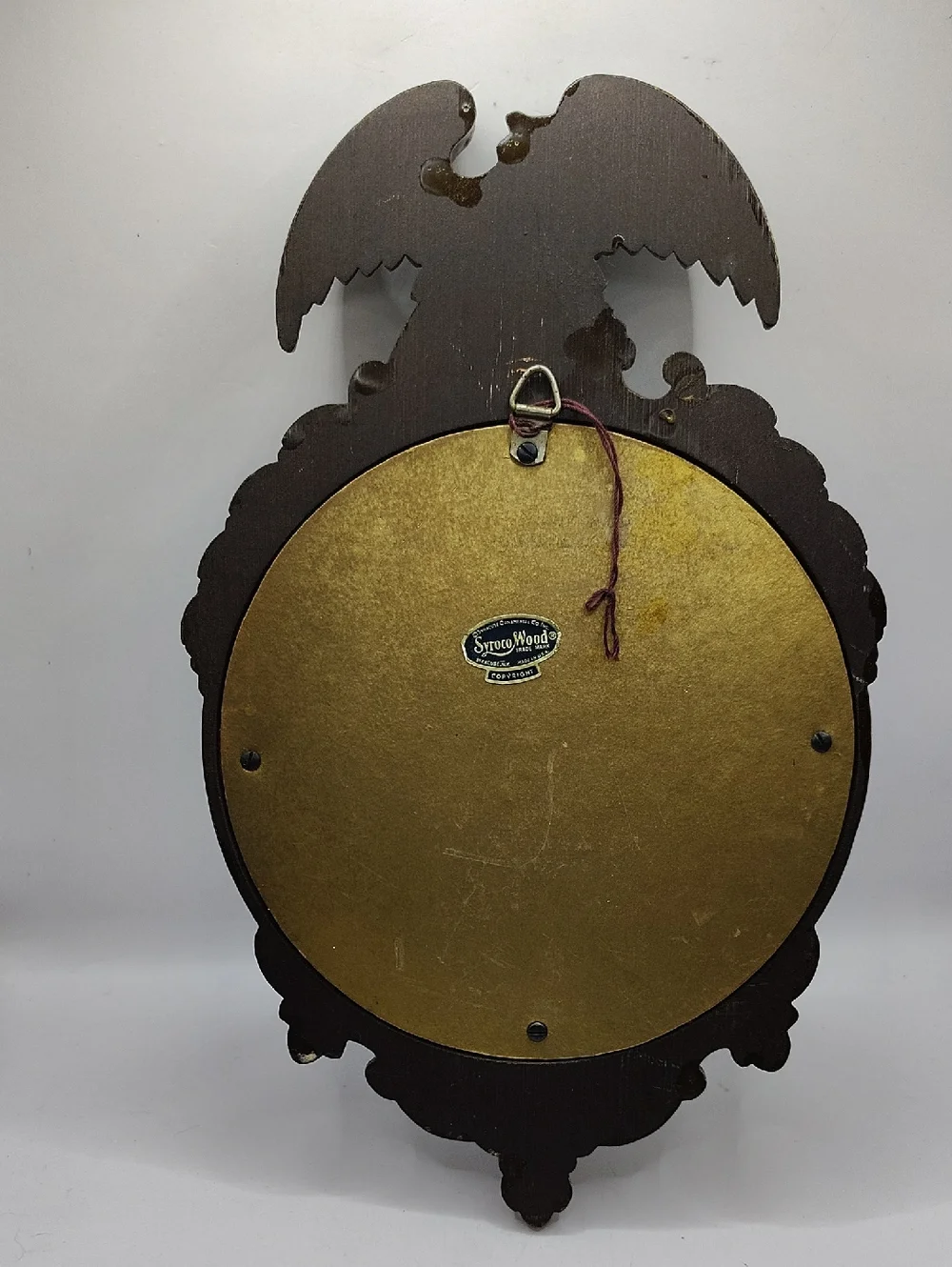 Vintage Syroco American Eagle Convex Mirror 13